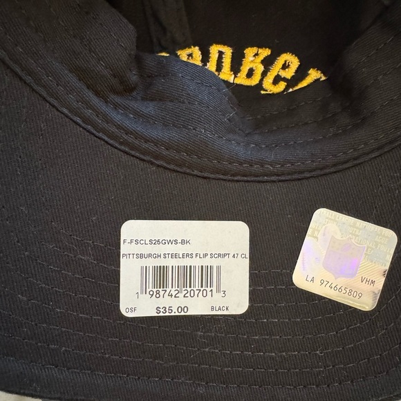 NWT! Pittsburg Steelers Flip Script upside down black adjustable hat - Picture 4 of 4